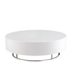 sorrento round coffee table stainless steel ring base white gloss modern 88dea5a5 b30b 4580 9671 e20213ad8f60