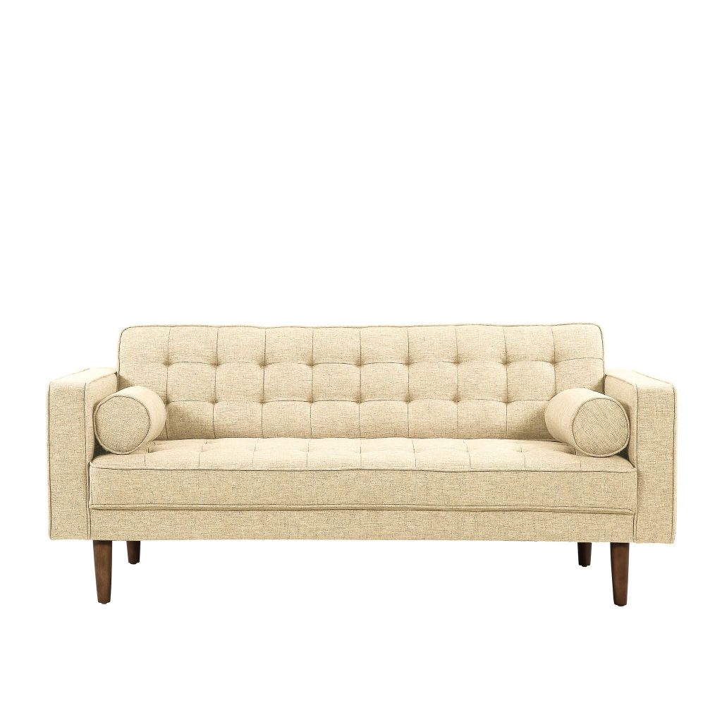 surrey luxury fabric 2 seat sofa bolster cushions cream