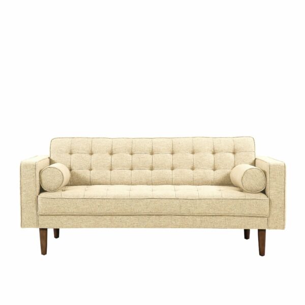 surrey luxury fabric 2 seat sofa bolster cushions cream