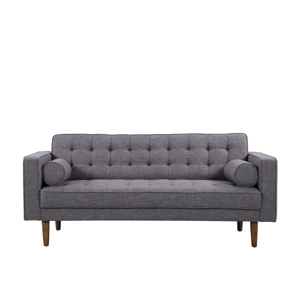 surrey luxury fabric 2 seat sofa bolster cushions slate