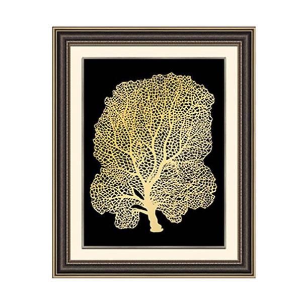 timber frame gold foil print fan coral art set 02 LS BQPT1205 01 image 2