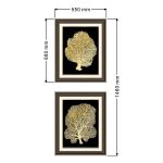 timber frame gold foil print fan coral art set 02 LS BQPT1205 01 portrait dimensions