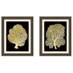 timber frame gold foil print fan coral art set 02 LS BQPT1205 01 bf75d3ca 6999 439b bf38 b3e94849f397