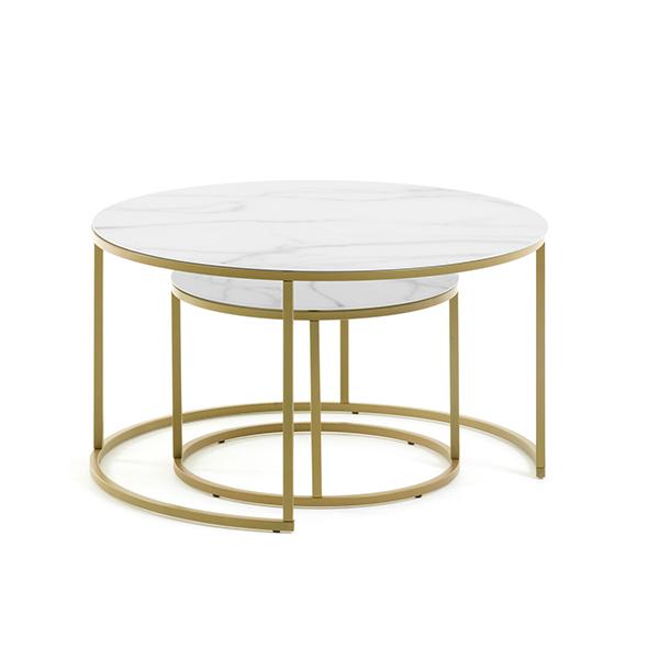 westbury coffee side table nest gold painted metal frame glass top marble effect 2 d82604f3 5090 43f1 97a2 3adad0237780