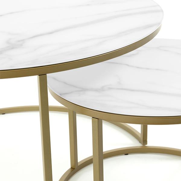 westbury coffee side table nest gold painted metal frame glass top marble effect 3 959fd07f c515 4ba2 ac92 48e16e954a63