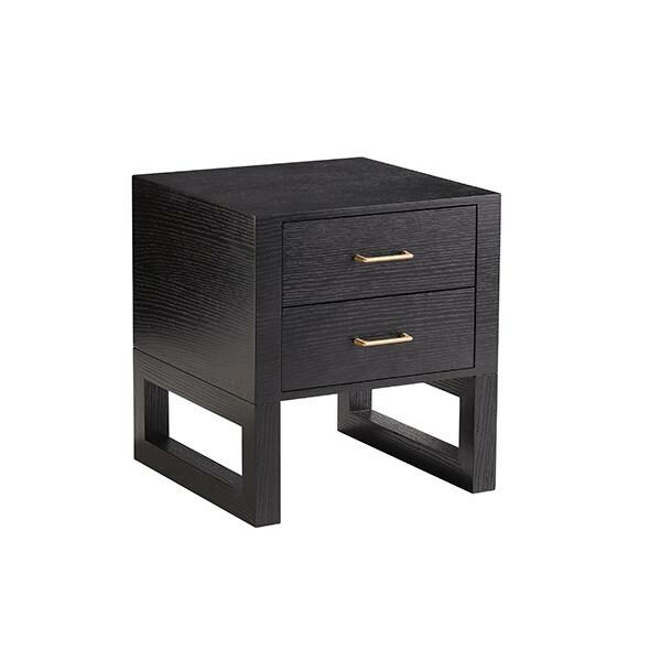 westpoint bedside table nightstand 2 drawer black oak gold handles 4cee2aa0 763b 45b4 98fb 80a5f16bd753