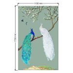 white floating frame oil paint canvas peacock art LS YH905 01 dimensions