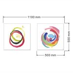 white frame abstract artwork circle painting art set 02 LS YH986 landscape dimensions