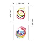 white frame abstract artwork circle painting art set 02 LS YH986 portrait dimensions