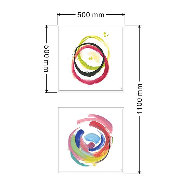 white frame abstract artwork circle painting art set 02 LS YH986 portrait dimensions